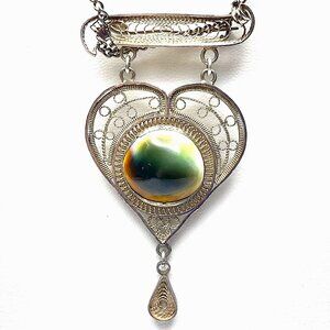 Collectible Victorian Green Operculum Jewelry Set  — Evil Eye Collection — EUC